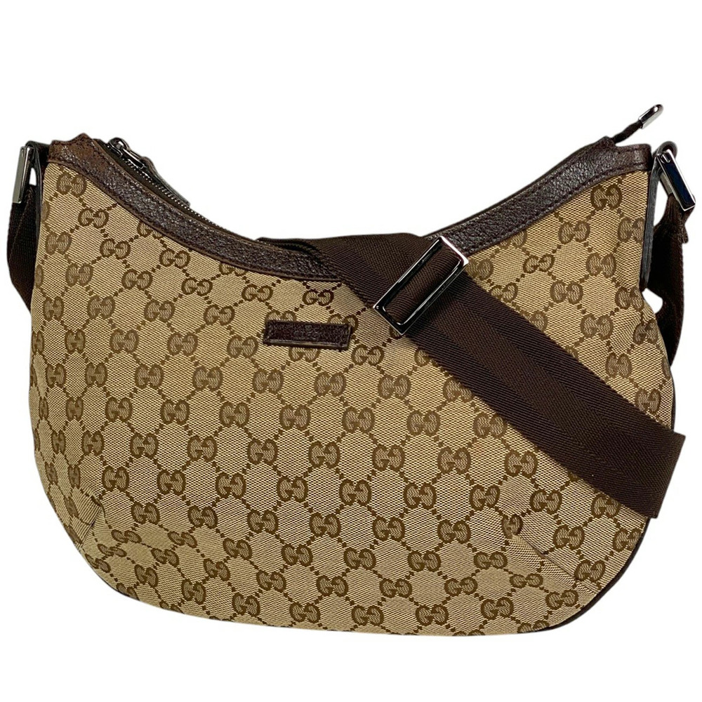 Gucci GG Shoulder Bag Crossbody Canvas Brown